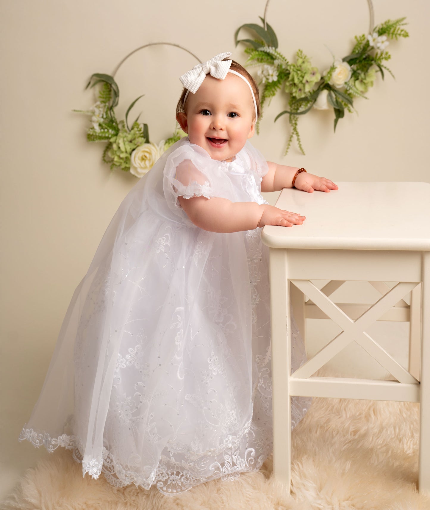 208 - Christening Gown - 3 piece set