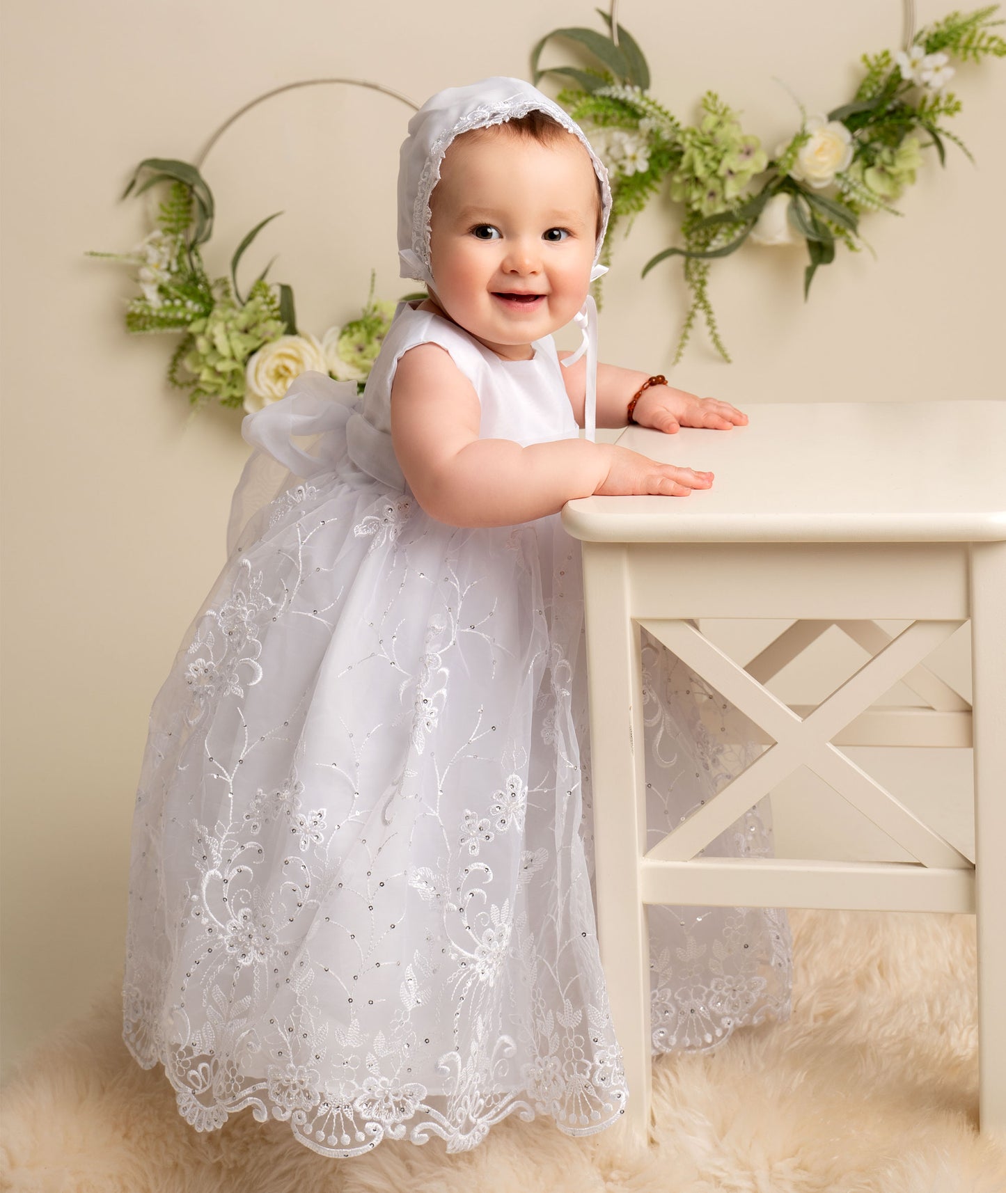 208 - Christening Gown - 3 piece set