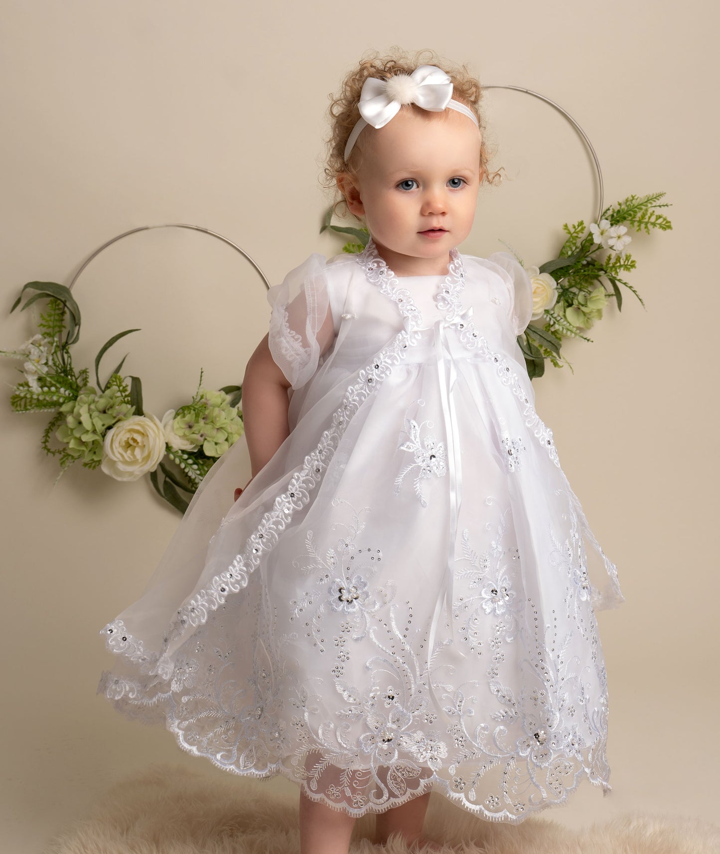 396 - Christening Dress 3 piece set