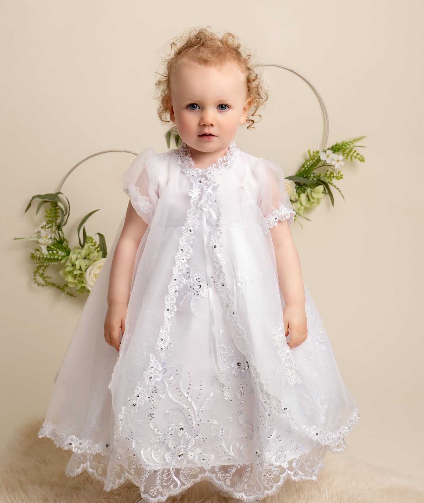 396 - Christening Dress 3 piece set