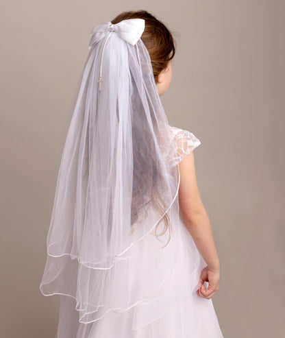 Communion Veil with Bow/Cross - 607