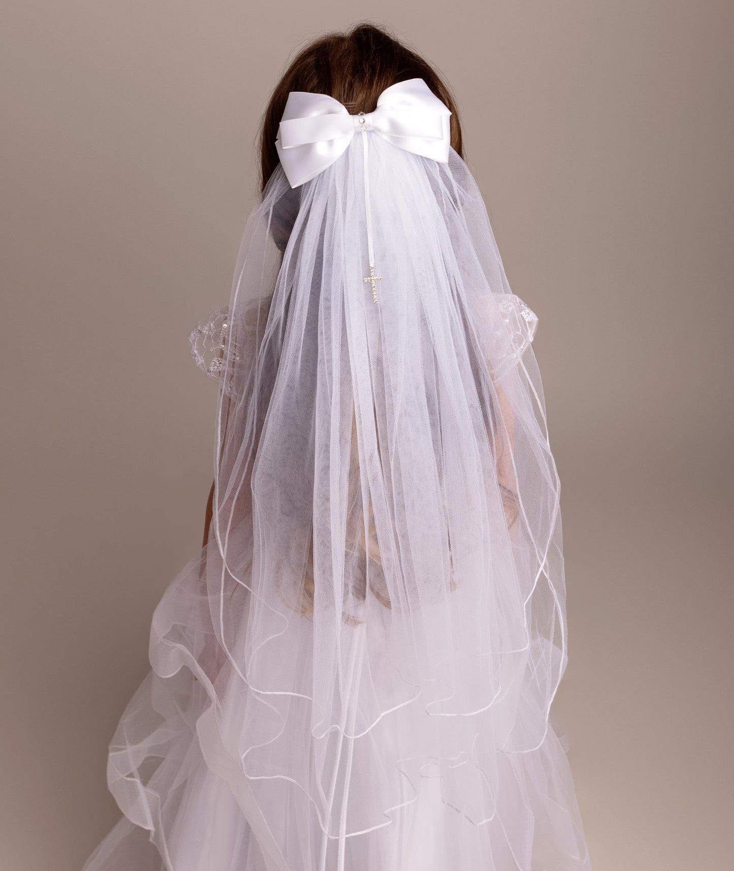 Communion Veil with Bow/Cross - 607