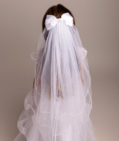 Communion Veil with Bow/Cross - 607