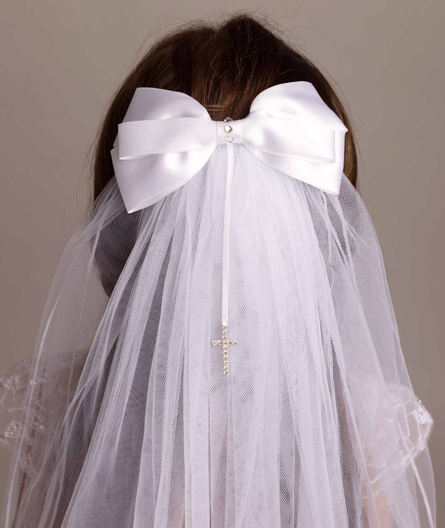 Communion Veil with Bow/Cross - 607