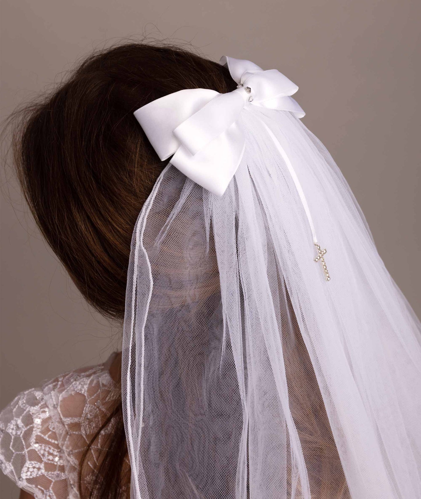 Communion Veil with Bow/Cross - 607