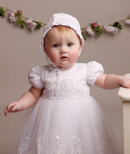 Alexa - Christening Gown with Bonnet