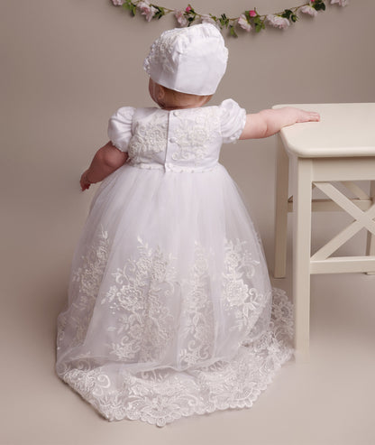 Alexa - Christening Gown with Bonnet