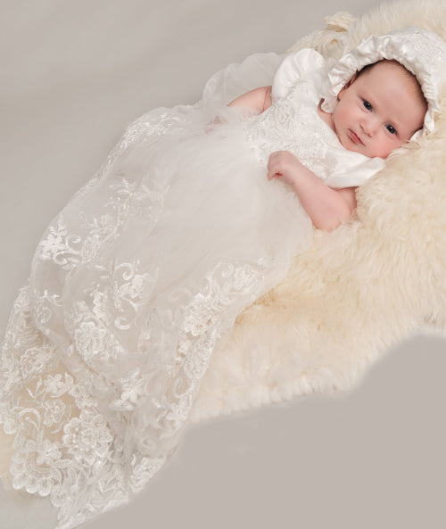 Alexa - Christening Gown with Bonnet