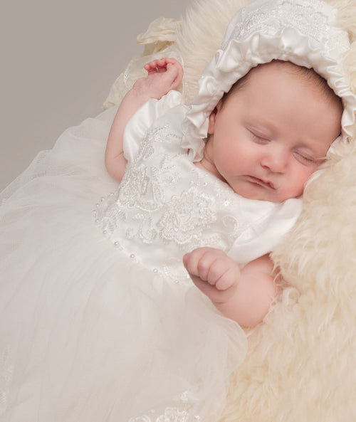 Alexa - Christening Gown with Bonnet