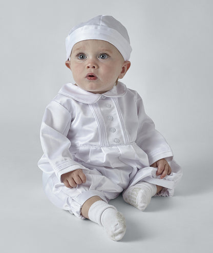 MICHAEL - Baby Boys Christening Romper with hat