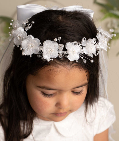 Veil with flower headpiece and bow - CMV 415