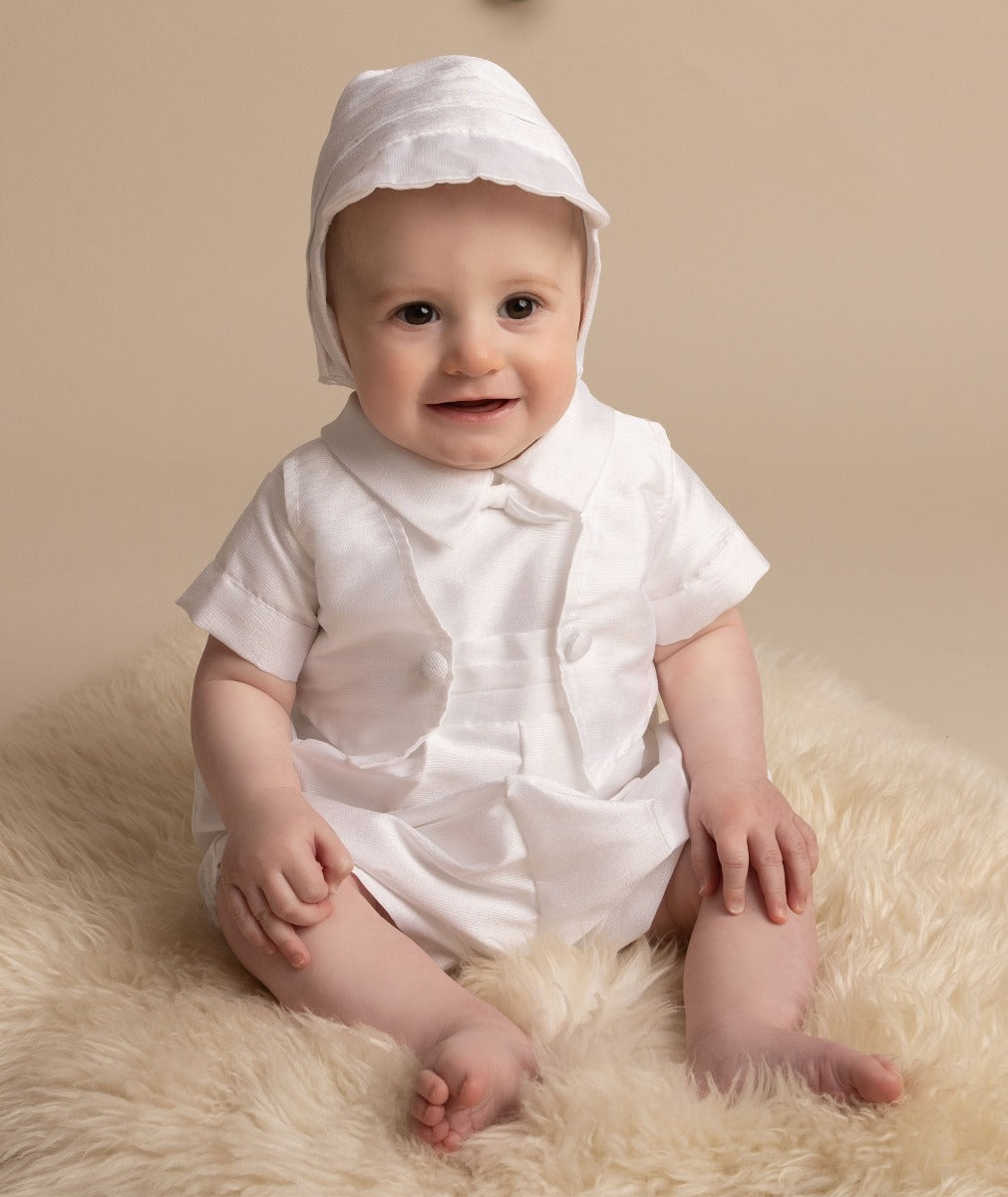 ARLO - Baby Boys Christening Romper with hat