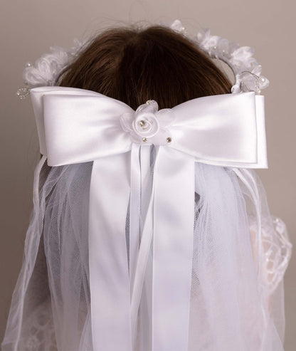 Veil with flower headpiece and bow - CMV 2330