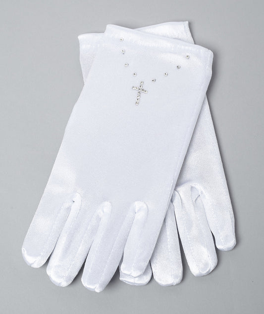 Satin Communion Gloves - Jasmin