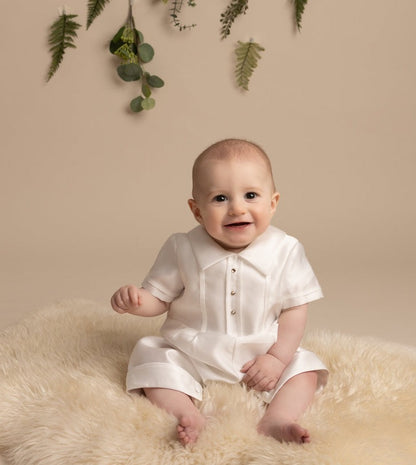 OSCAR - Baby Boys Christening Romper with hat