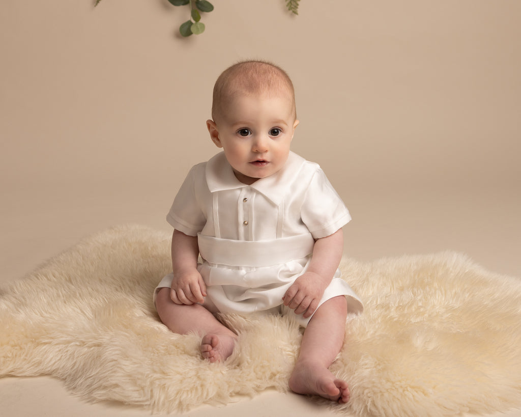 OSCAR - Baby Boys Christening Romper with hat