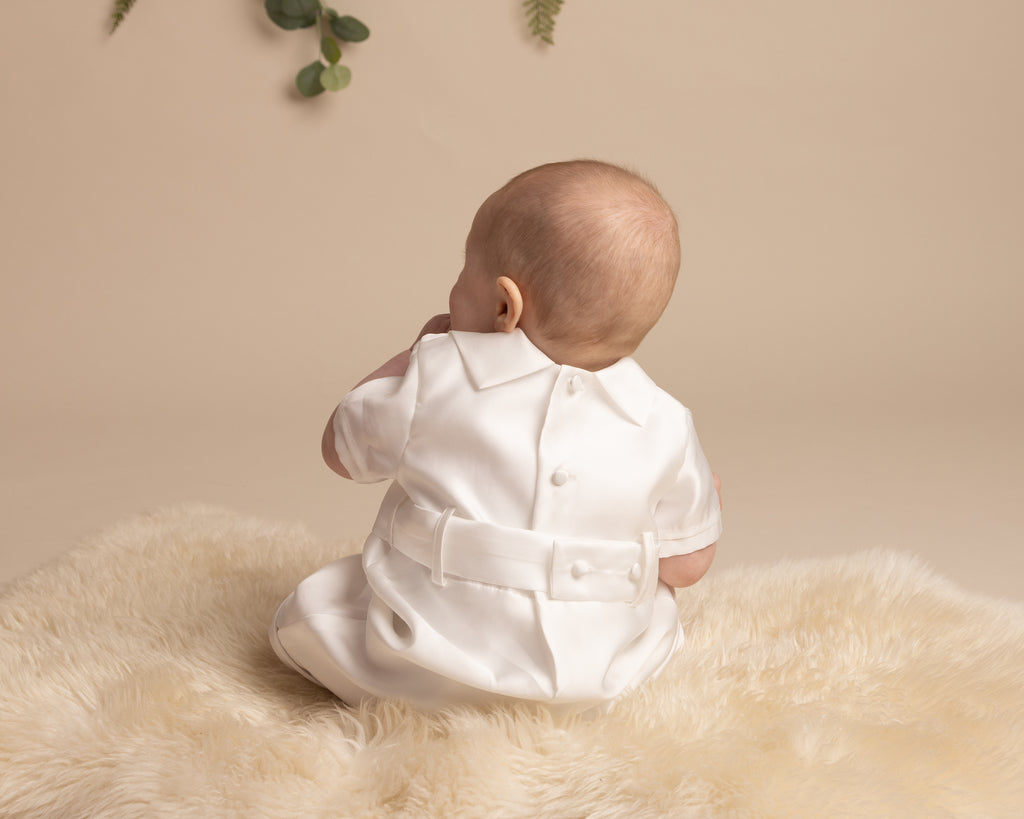 OSCAR - Baby Boys Christening Romper with hat