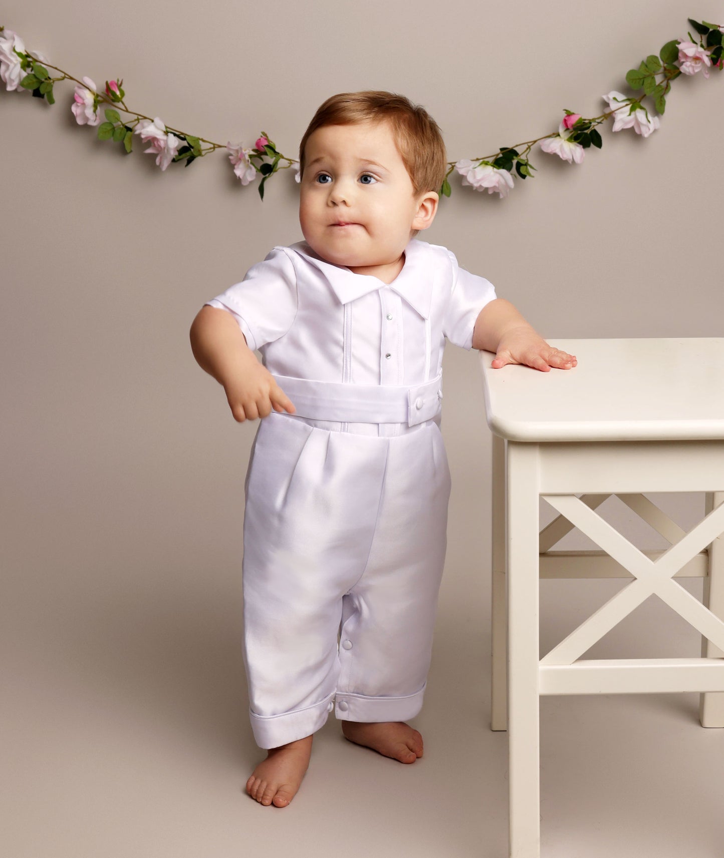 OSCAR - Baby Boys Christening Romper with hat