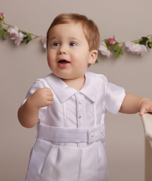 OSCAR - Baby Boys Christening Romper with hat