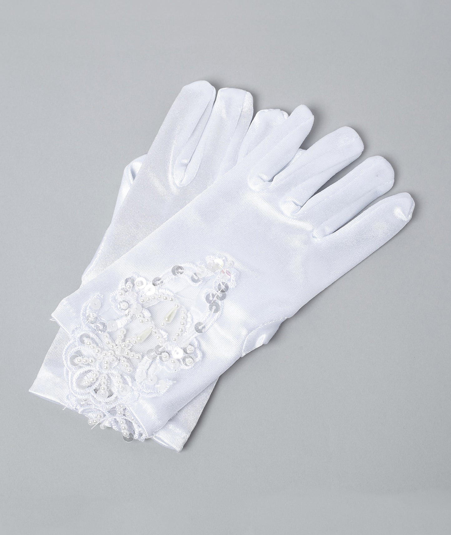 White Satin Gloves - Vera